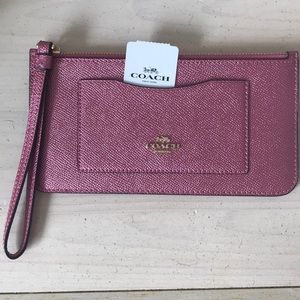 Coach Metallic Ant Blush Wristlet
